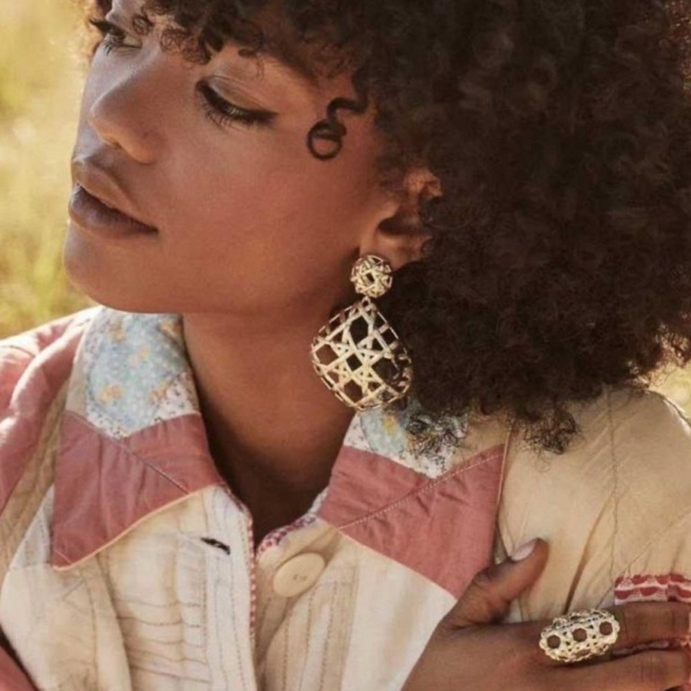 Kendra Scott Natalie Gold Statement Earrings